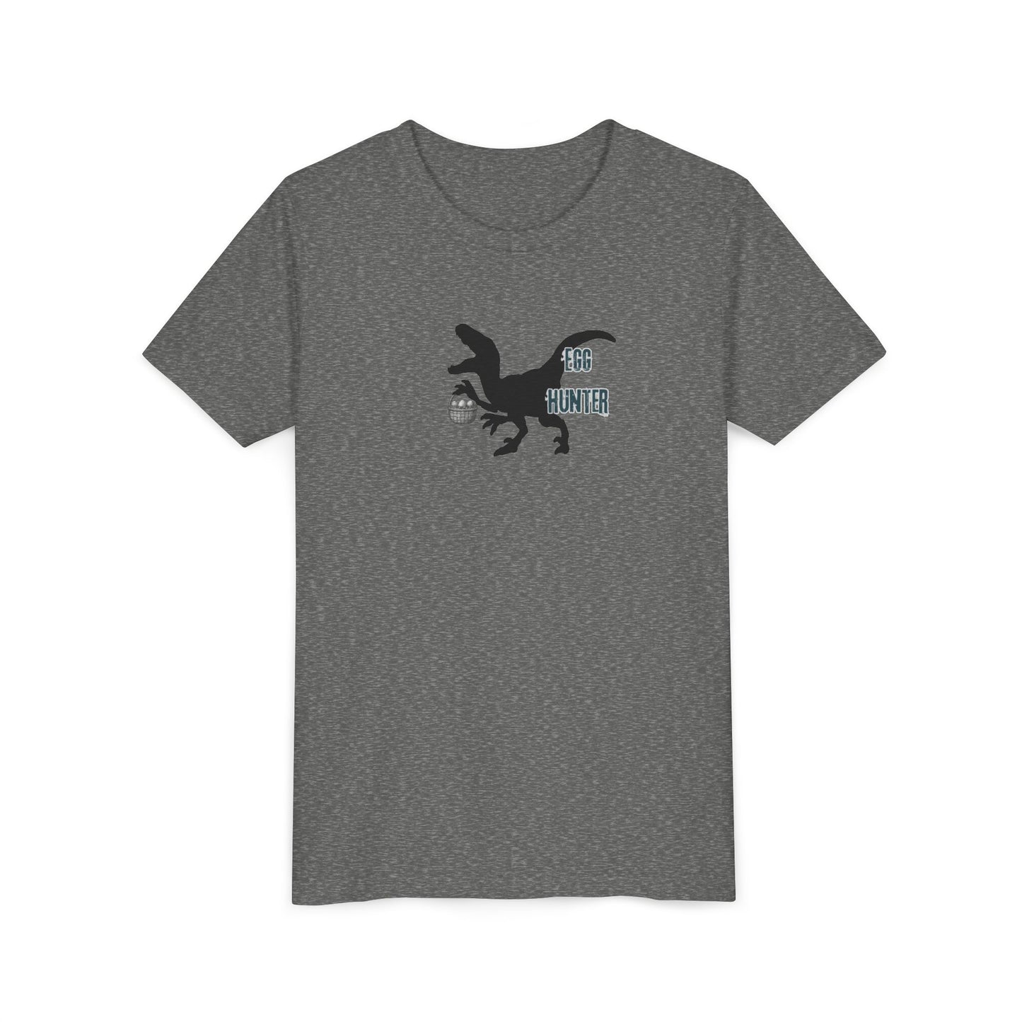 Kids T‑Shirt – 'Egg Hunter' Raptor Dinosaur Easter Tee