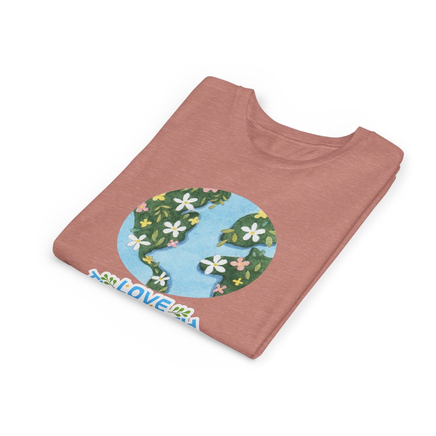 Youth Tee — Love the Earth- Floral Globe Eco Shirt