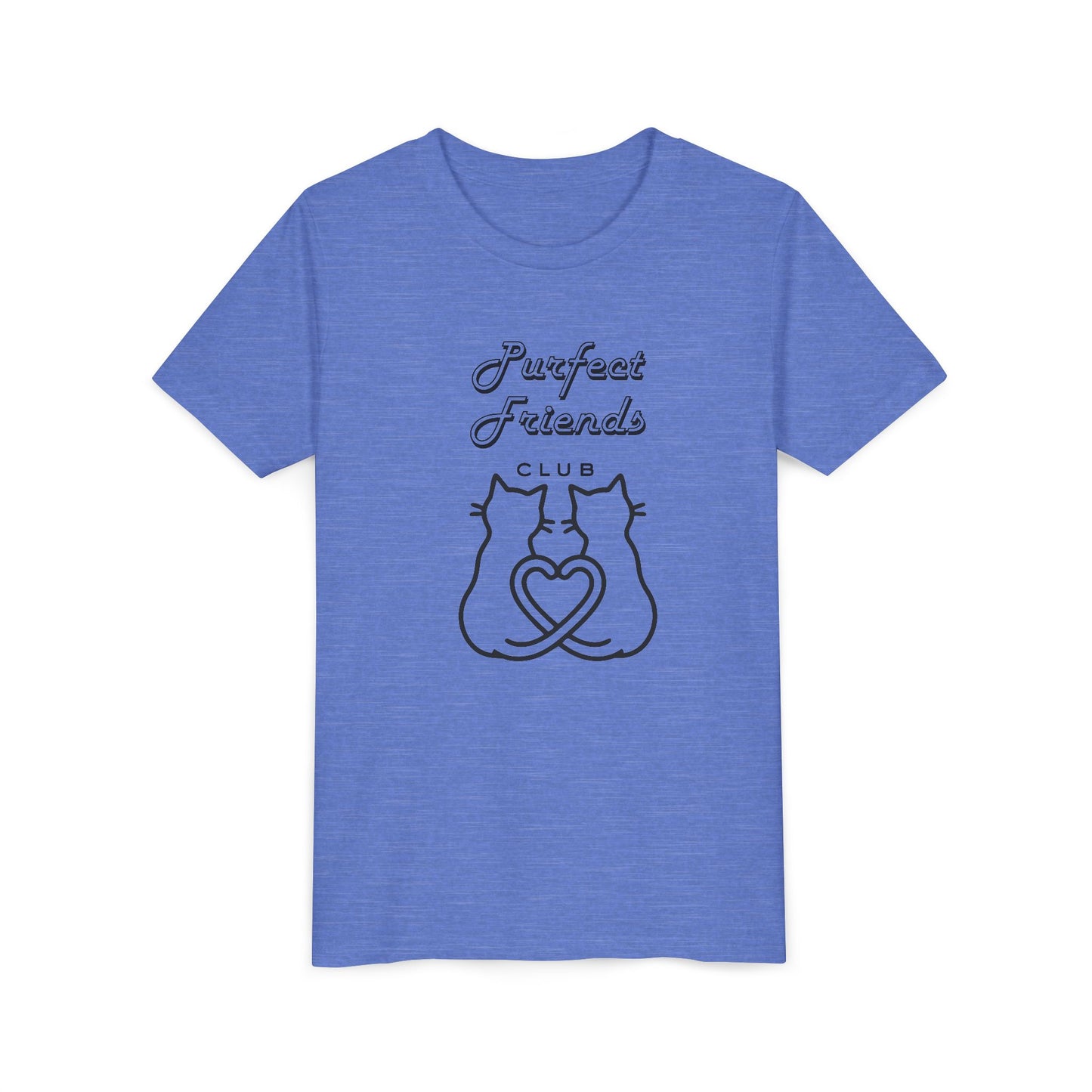 Youth Tee — "Purrfect Friends Club" Cat Graphic