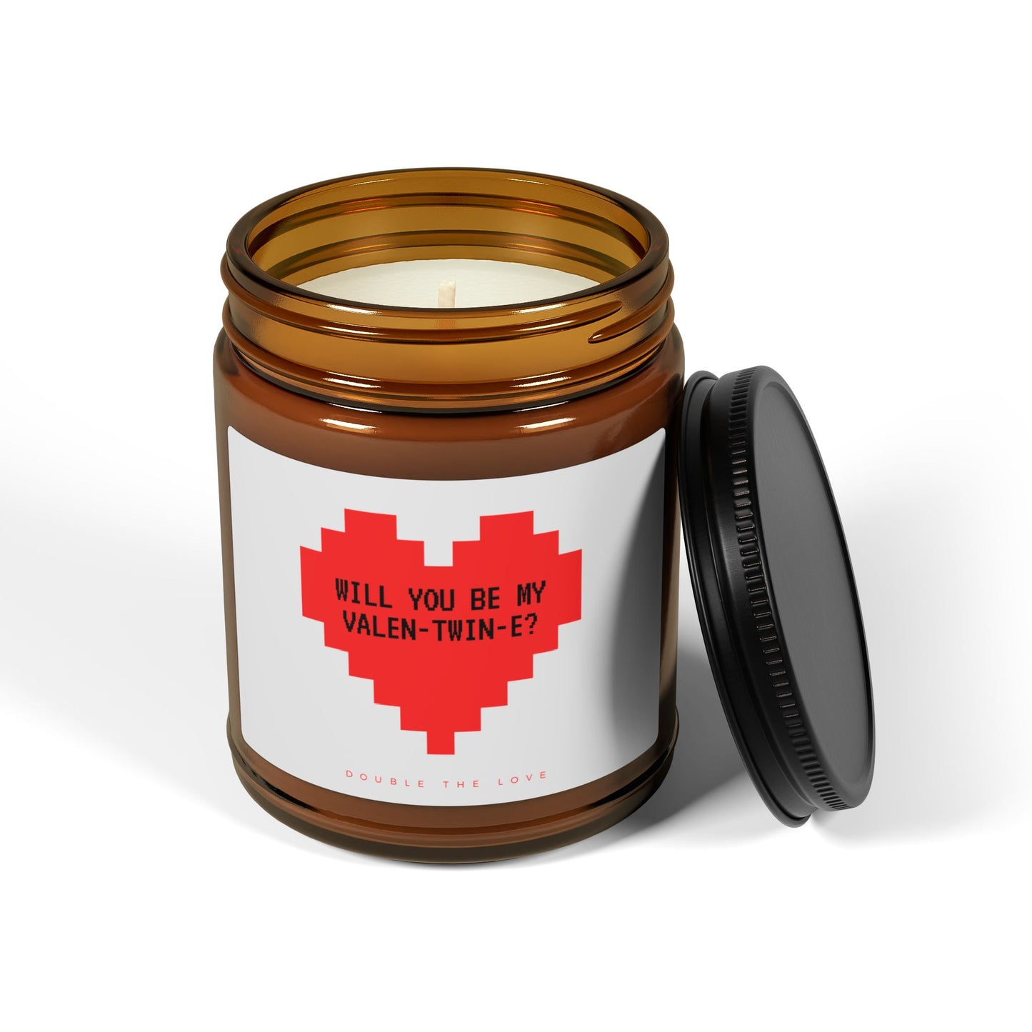 Romantic Candle - "Will You Be My Valen-twin-e?" - Perfect for Valentine's Day