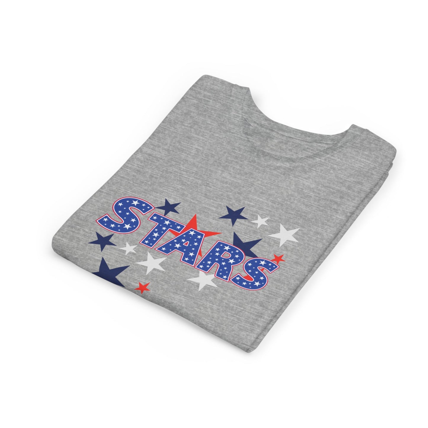 4th July -Youth Stars Tee - Patriotic Red White Blue Kids Shirt