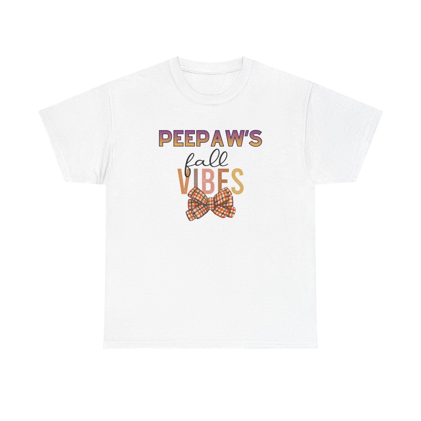 Pepaw's Fall Vibes T-Shirt — Grandpa Autumn Plaid Bow Tee