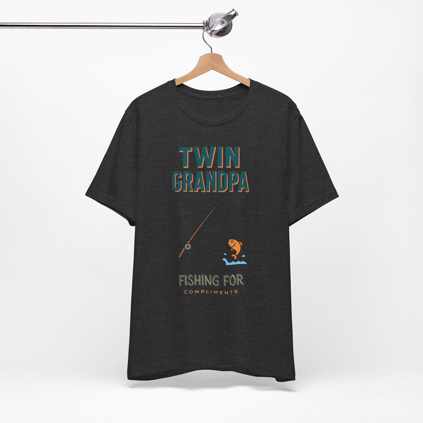 Twin Grandpa Fishing Tee — "Fishing For compliments" Grandfather Gift