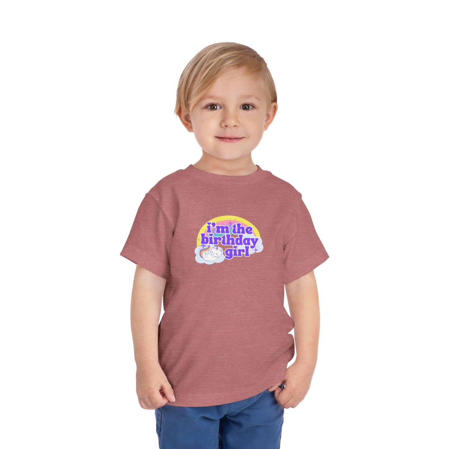 Birthday Girl Kids 2 to 5 years Tee — "I'm the Birthday Girl" Cat Unicorn Party Shirt