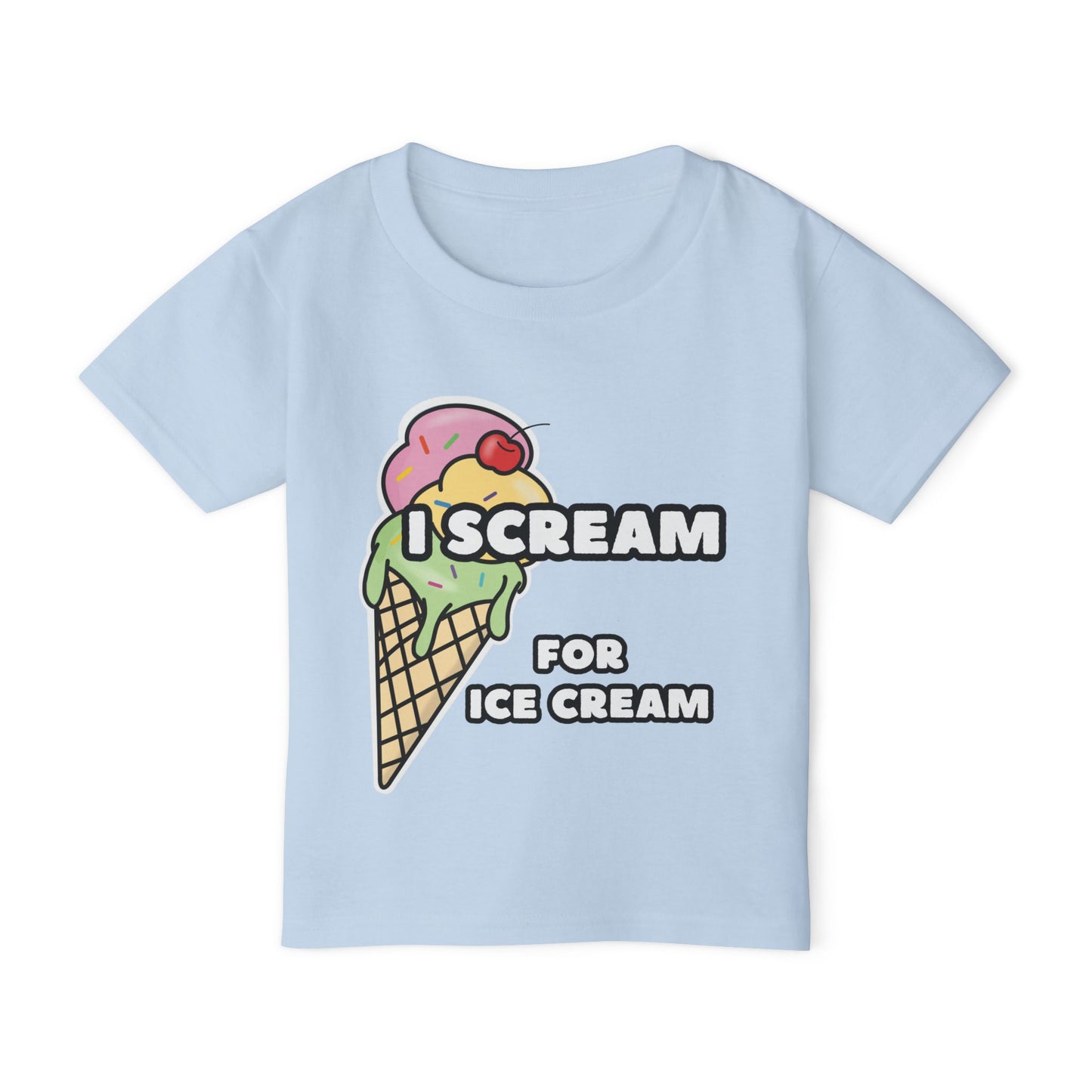 Cute Toddler T-Shirt - I Scream for Ice Cream, Summer Tee for Kids, Birthday Gift, Fun Humorous Shirt, Toddler Apparel