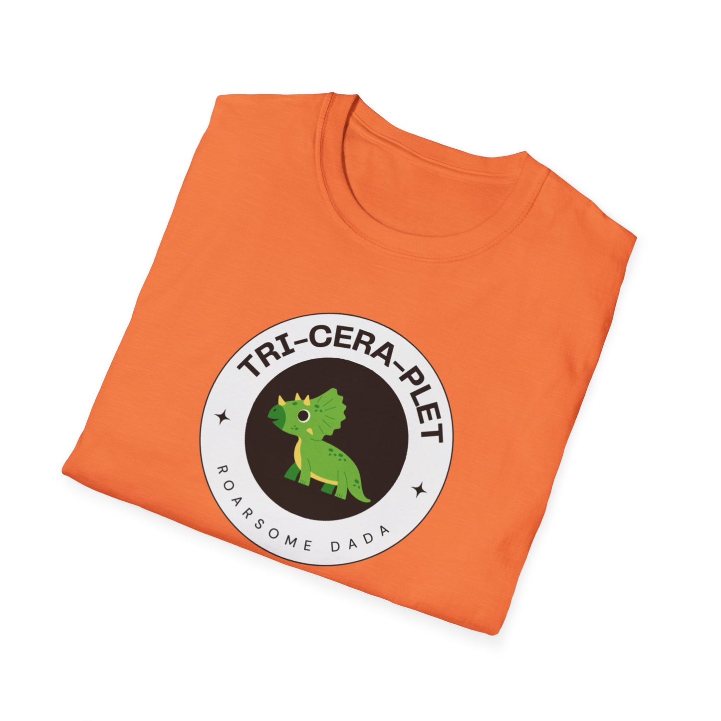'Tri-Cera-Plet- Roarsome Dada"-Dinosaur Theme- Family Matching Set for Triplets and their Parents