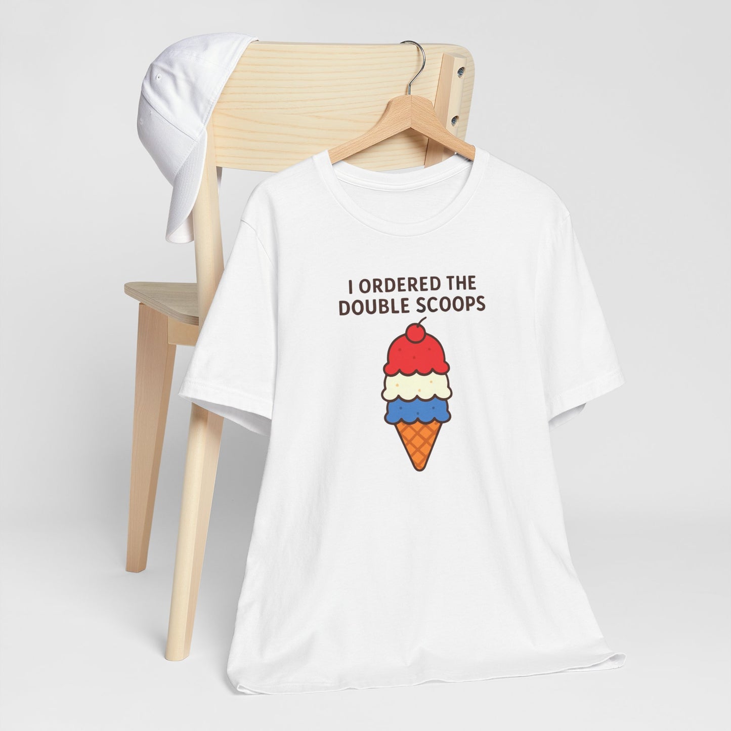I Ordered the Double Scoops -American Patriotic -Twin Mom -Ice Cream Tee