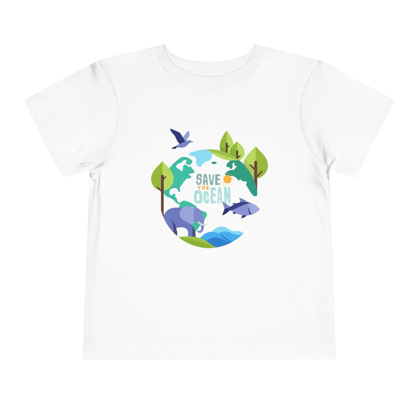 Toddler Tee - "Save the Ocean" Eco Wildlife Graphic