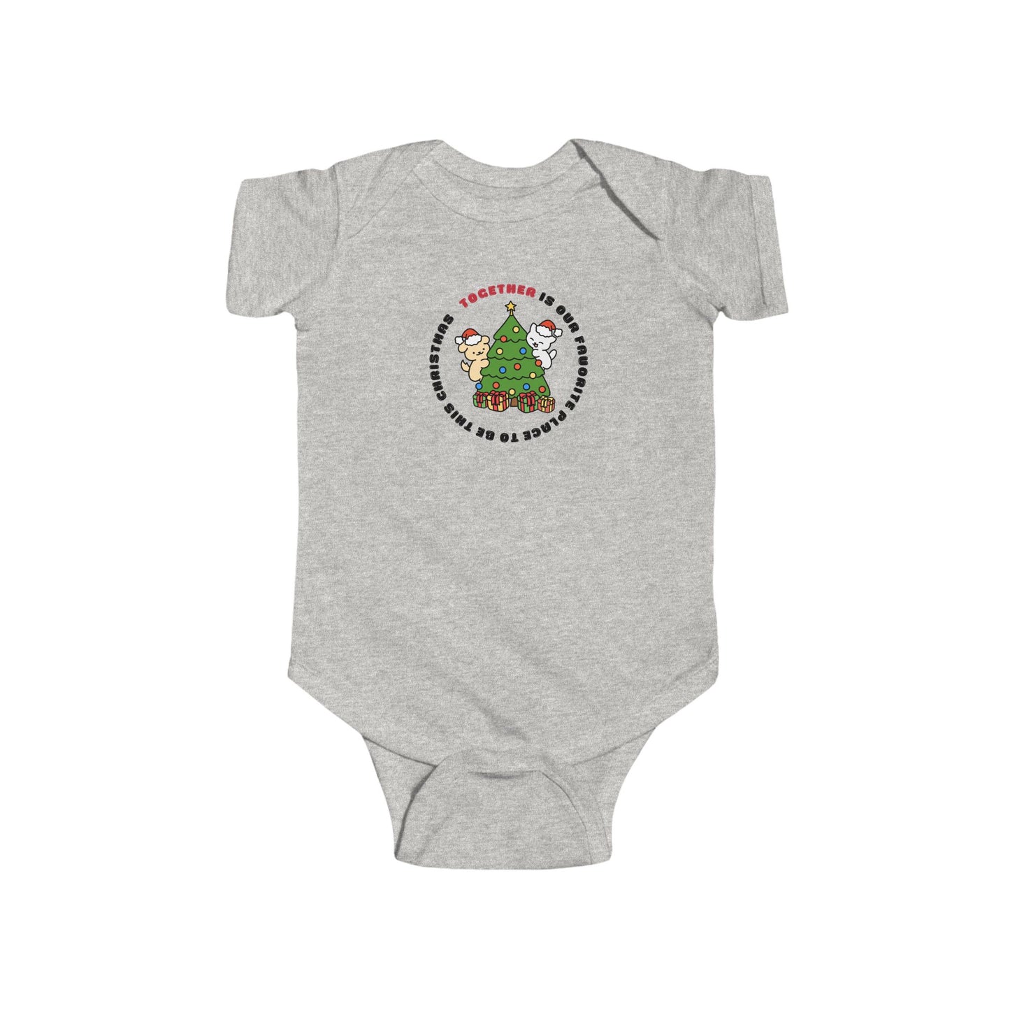 Baby Christmas Bodysuit - "Together is My Favorite Place" Holiday Infant Onesie