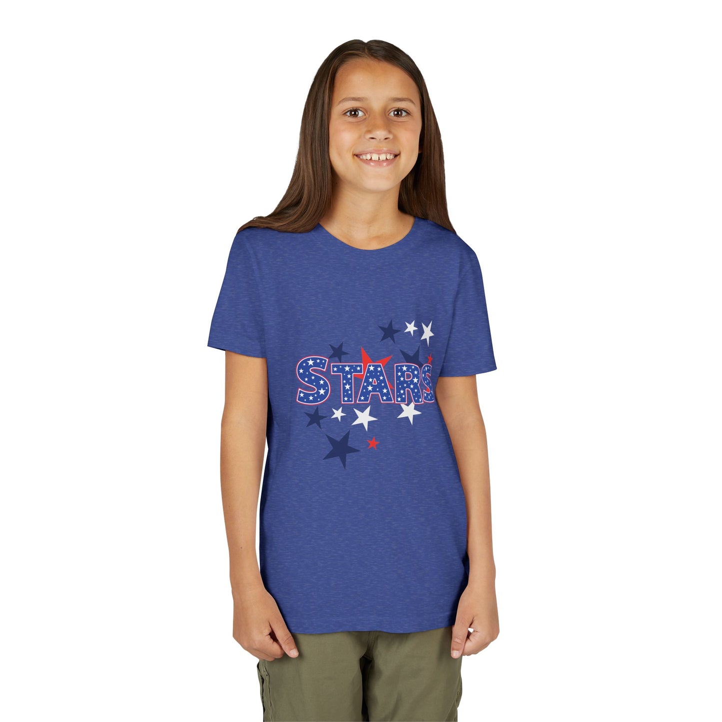 4th July -Youth Stars Tee - Patriotic Red White Blue Kids Shirt