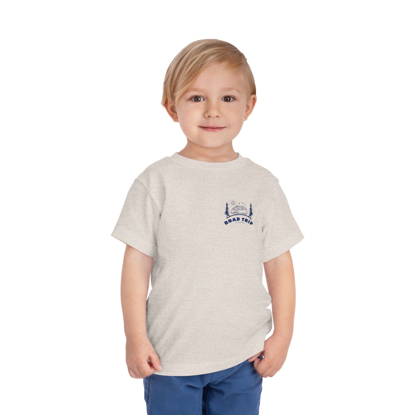 Toddler Triplet Shirt — 'Road Trip' Camper Van Graphic-Front and Back Designs