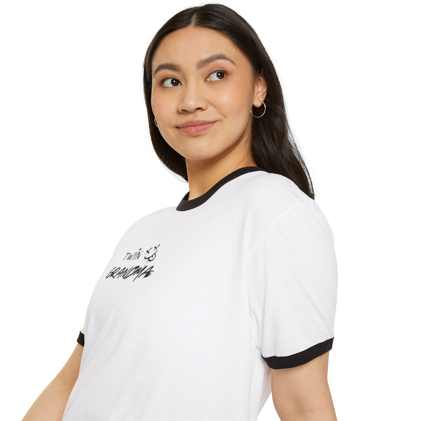 Twin Grandma- Graffiti Cotton Ringer T-Shirt