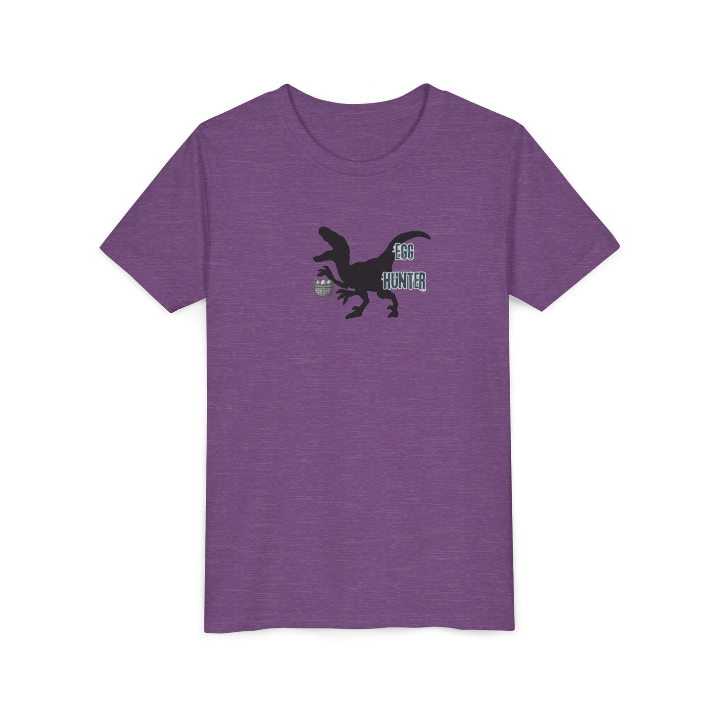 Kids T‑Shirt – 'Egg Hunter' Raptor Dinosaur Easter Tee