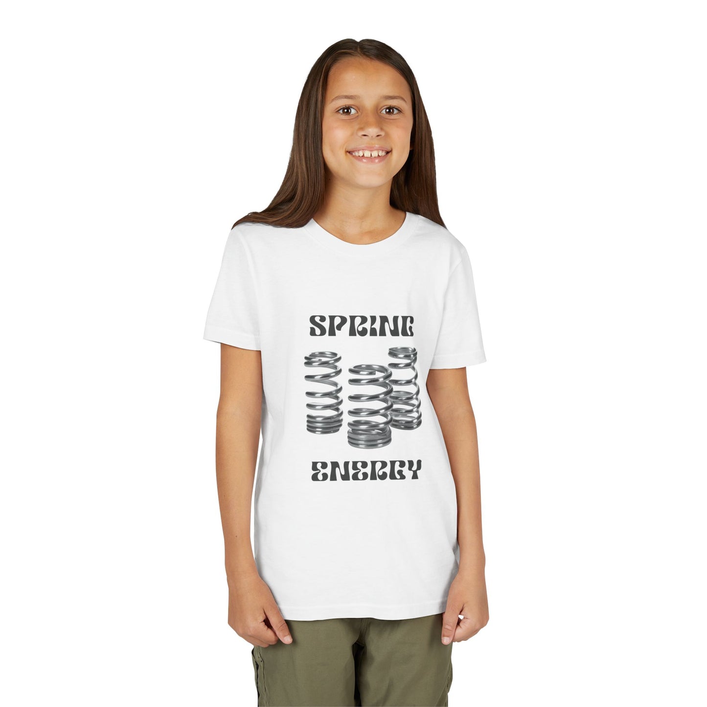 Spring Energy Unisex Youth T‑Shirt — Kids Graphic Tee with Coil Springs Design
