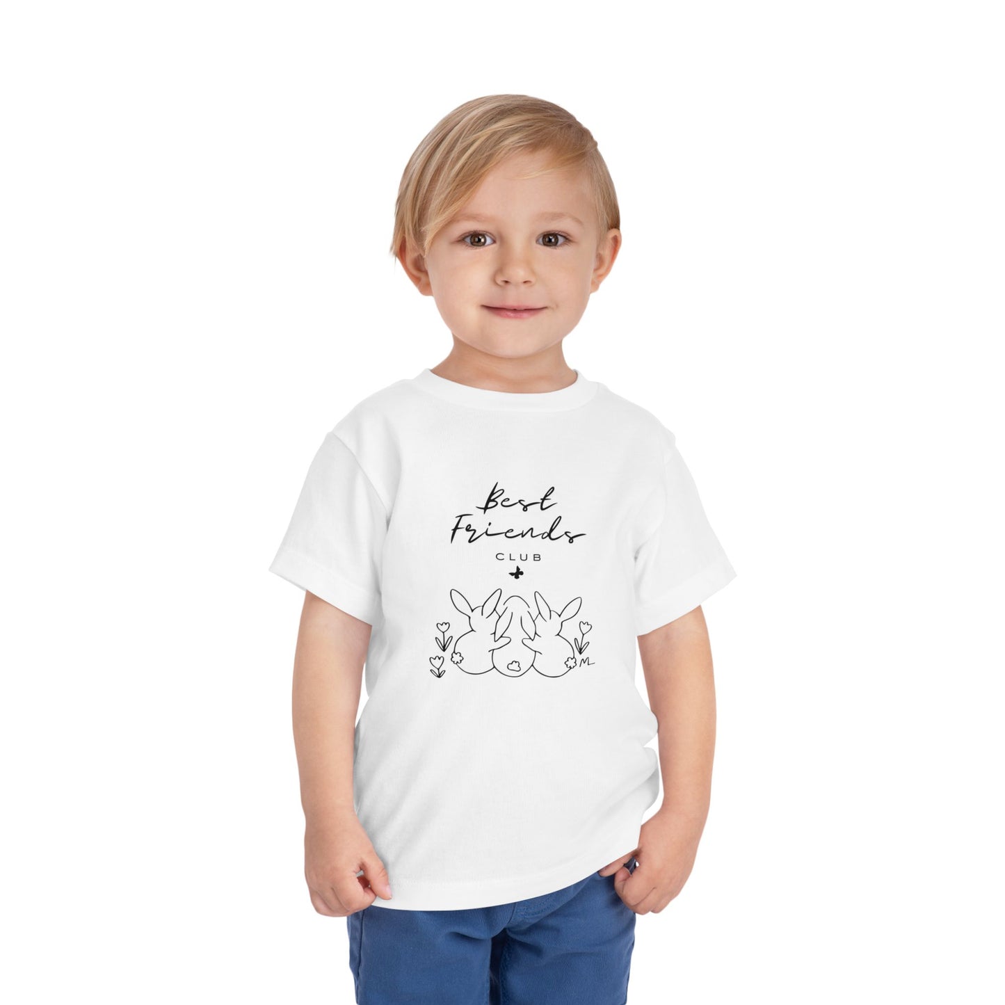 Toddler and Infant Tee — "Best Friends" Bunny Graphic Short Sleeve
