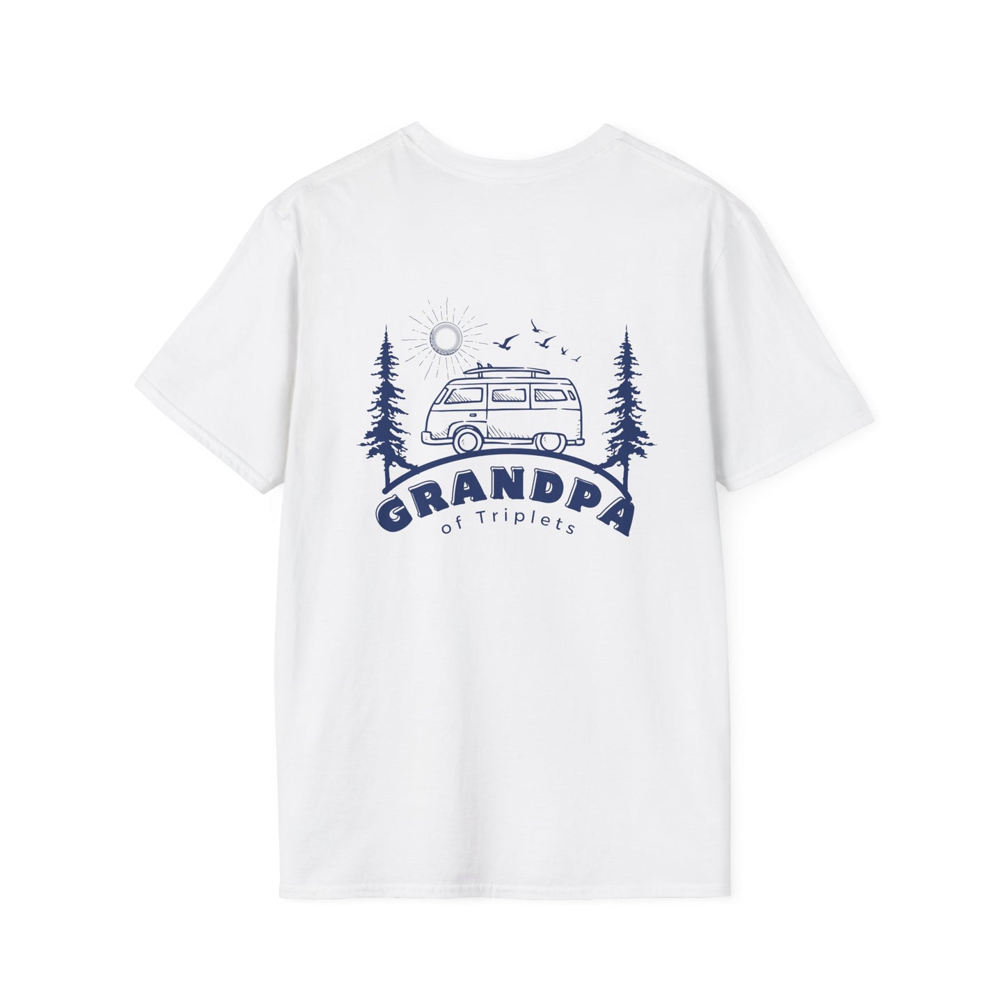Grandpa of Triplets- Camper Graphic T-Shirt — front and Back Designs