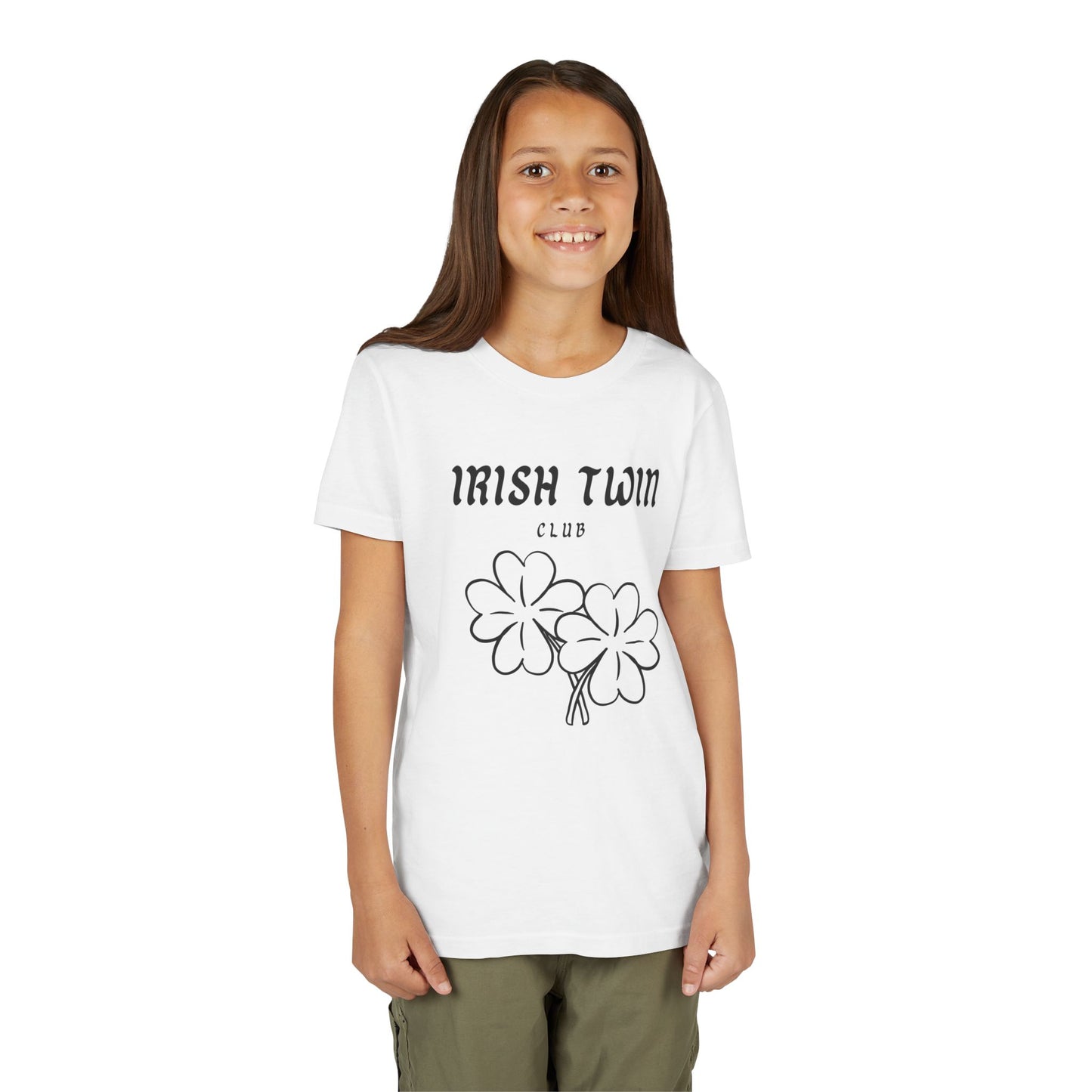 Youth Tee - "Irish Twin Club" Shamrock Graphic for St. Patrick's Day