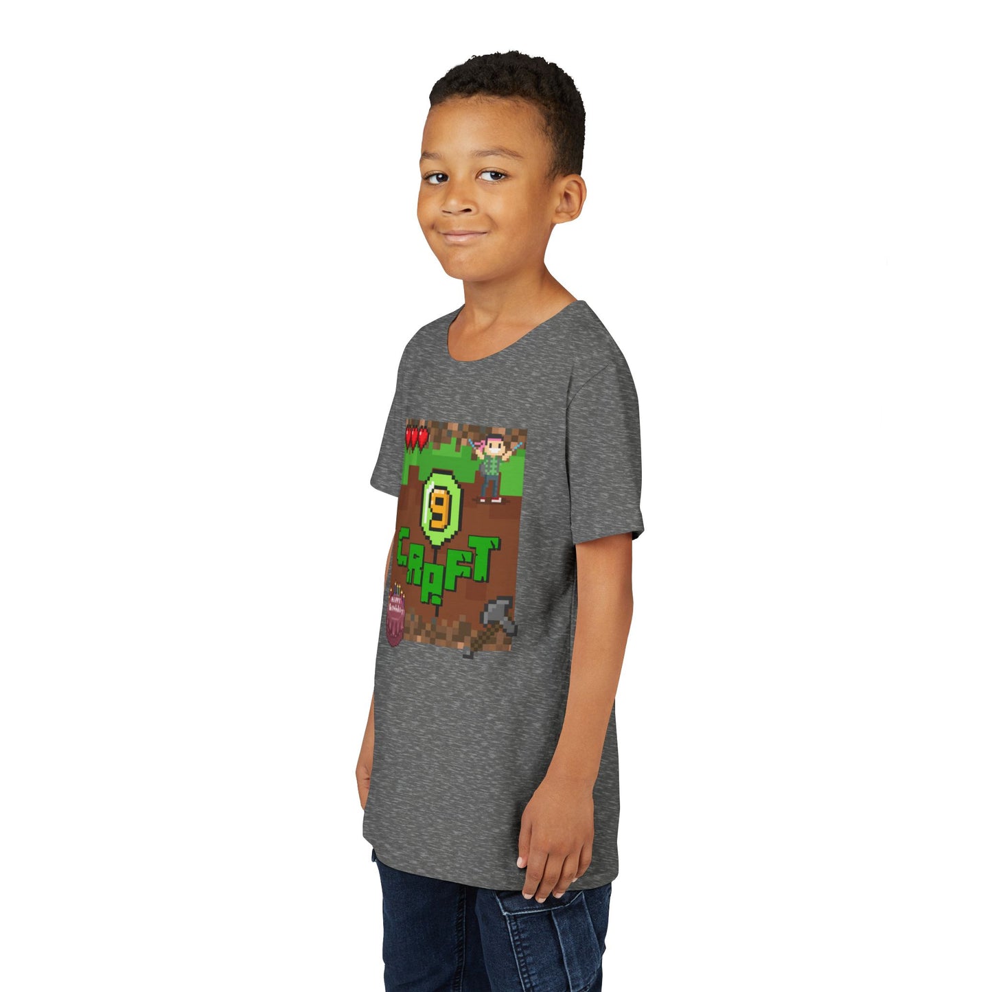 Minecraft-Style '9 Craft' Kids Tee — Birthday Gamer Shirt