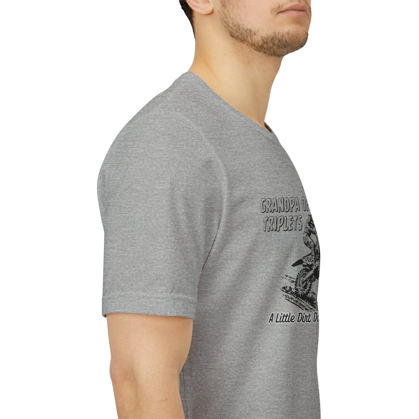 Grandpa of Triplets – “A Little Dirt Doesn’t Hurt” Motorbike T‑Shirt