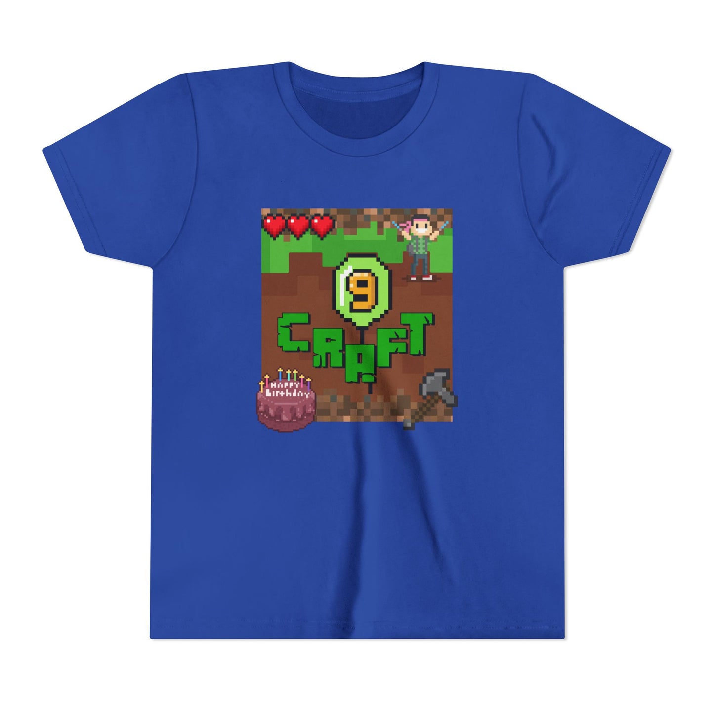 Minecraft-Style '9 Craft' Kids Tee — Birthday Gamer Shirt