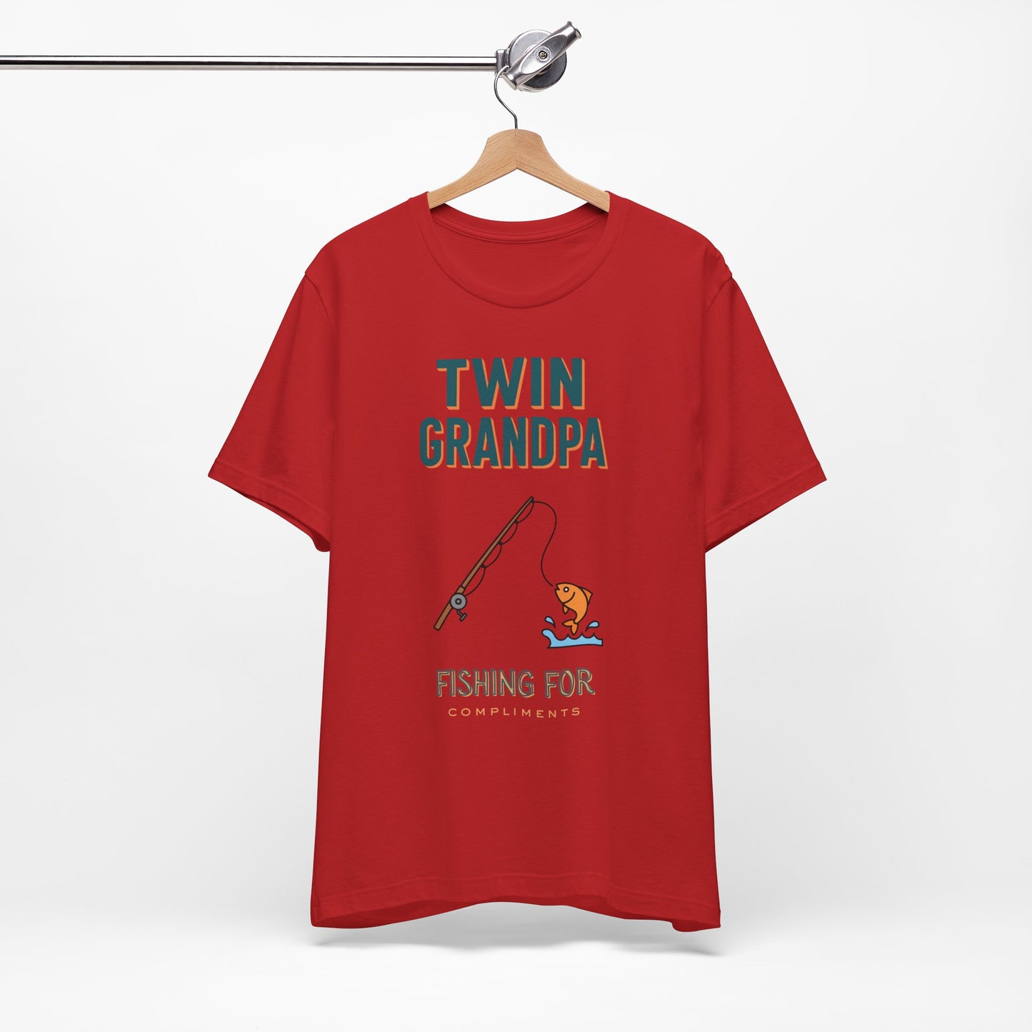Twin Grandpa Fishing Tee — "Fishing For compliments" Grandfather Gift