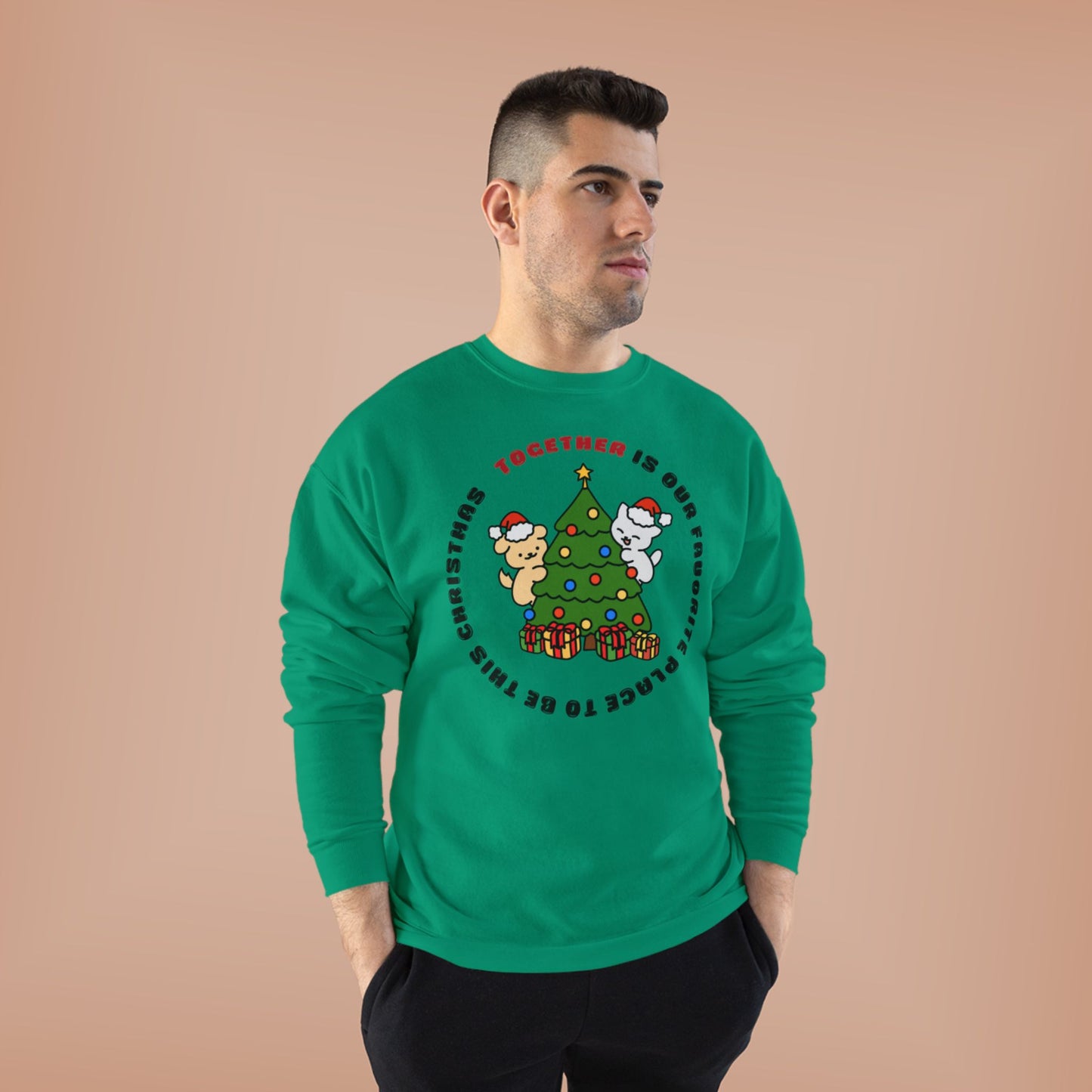 Matching Family Christmas Sweatshirt — "Together is Our Favorite Place to Be" Unisex Holiday Pullover