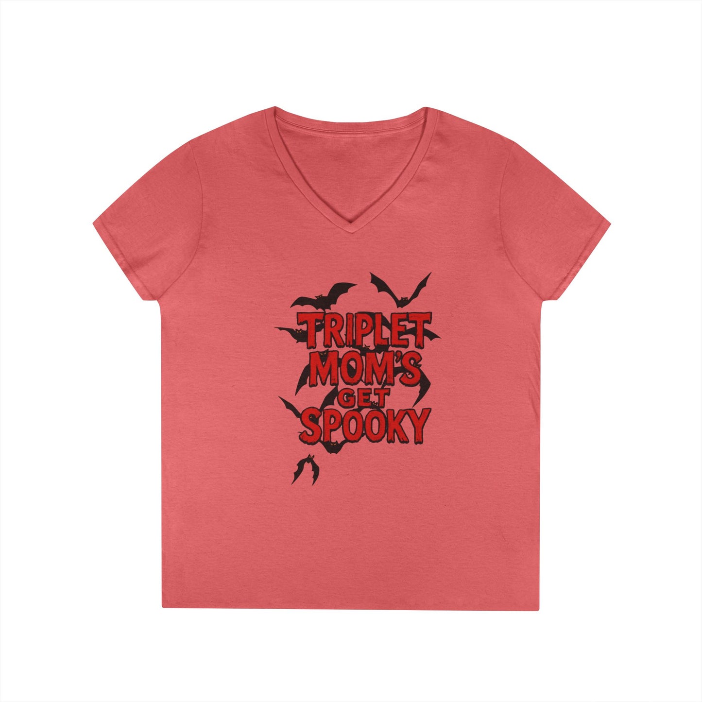 Triplet Moms Get Spooky V-Neck T-Shirt