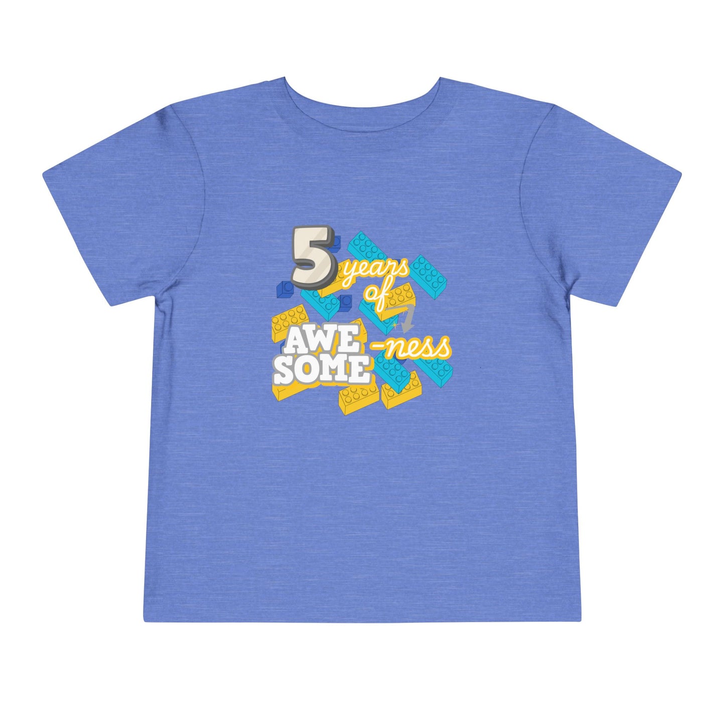 5 Years of Awesome-ness Lego Tee — Birthday Shirt for 5-Year-Olds