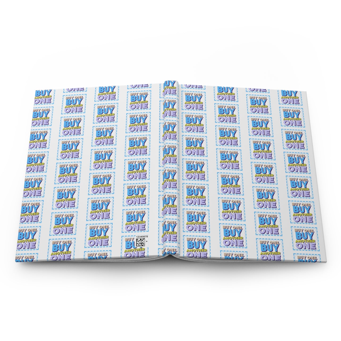 Twin Parent Hardcover Journal — Playful 'Buy One.... Buy another One' Pattern Notebook Gift