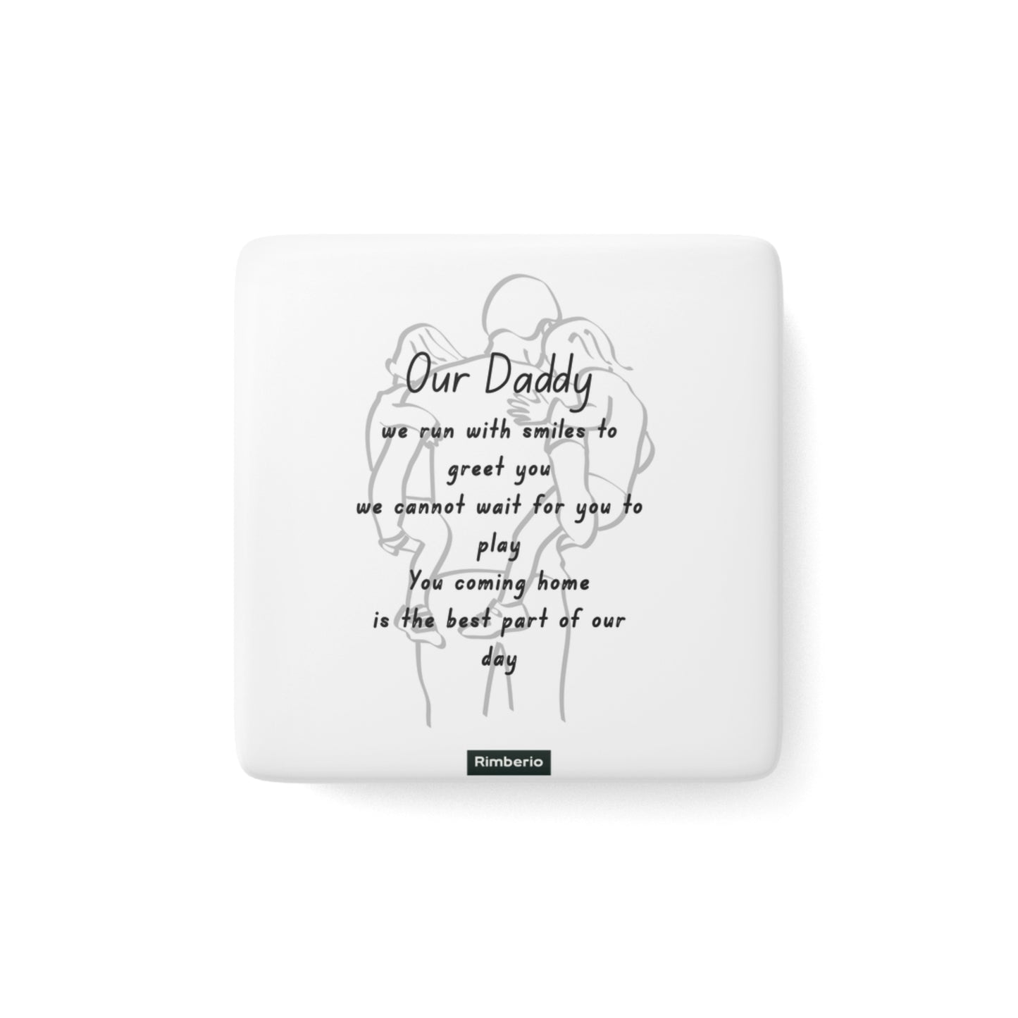 Heartfelt Porcelain Magnet for Dads, Thoughtful Gift for Father's Day, Home Decor, Family Keepsake, Milestone Celebration