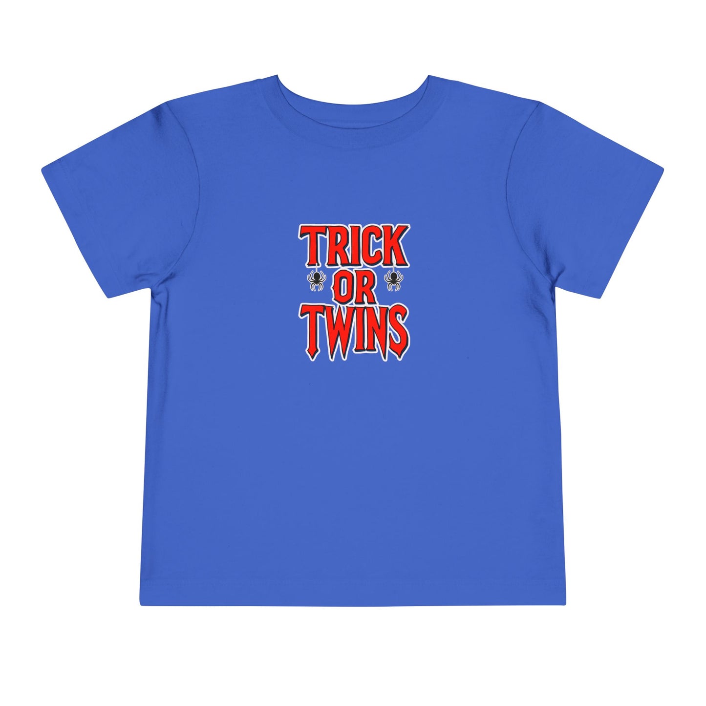 Toddler Twin Matching — "Trick or Twins" Halloween Spiderman Twin Kids Shirt (2 to 5 years)