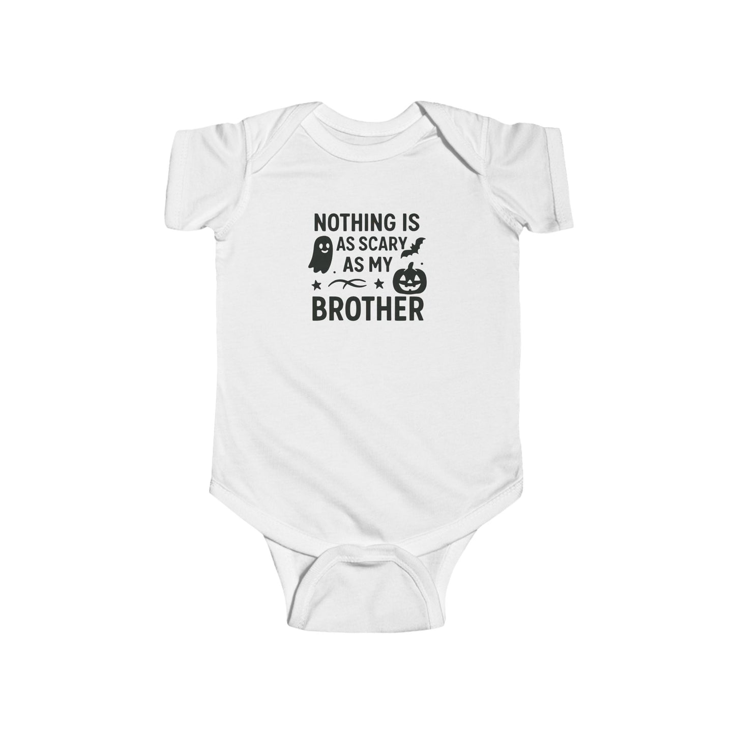Baby Girl Bodysuit — "Nothing Is As Scary As My Brother" Halloween Baby Costume