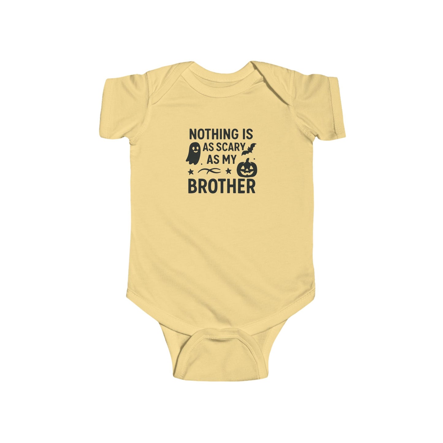 Baby Girl Bodysuit — "Nothing Is As Scary As My Brother" Halloween Baby Costume