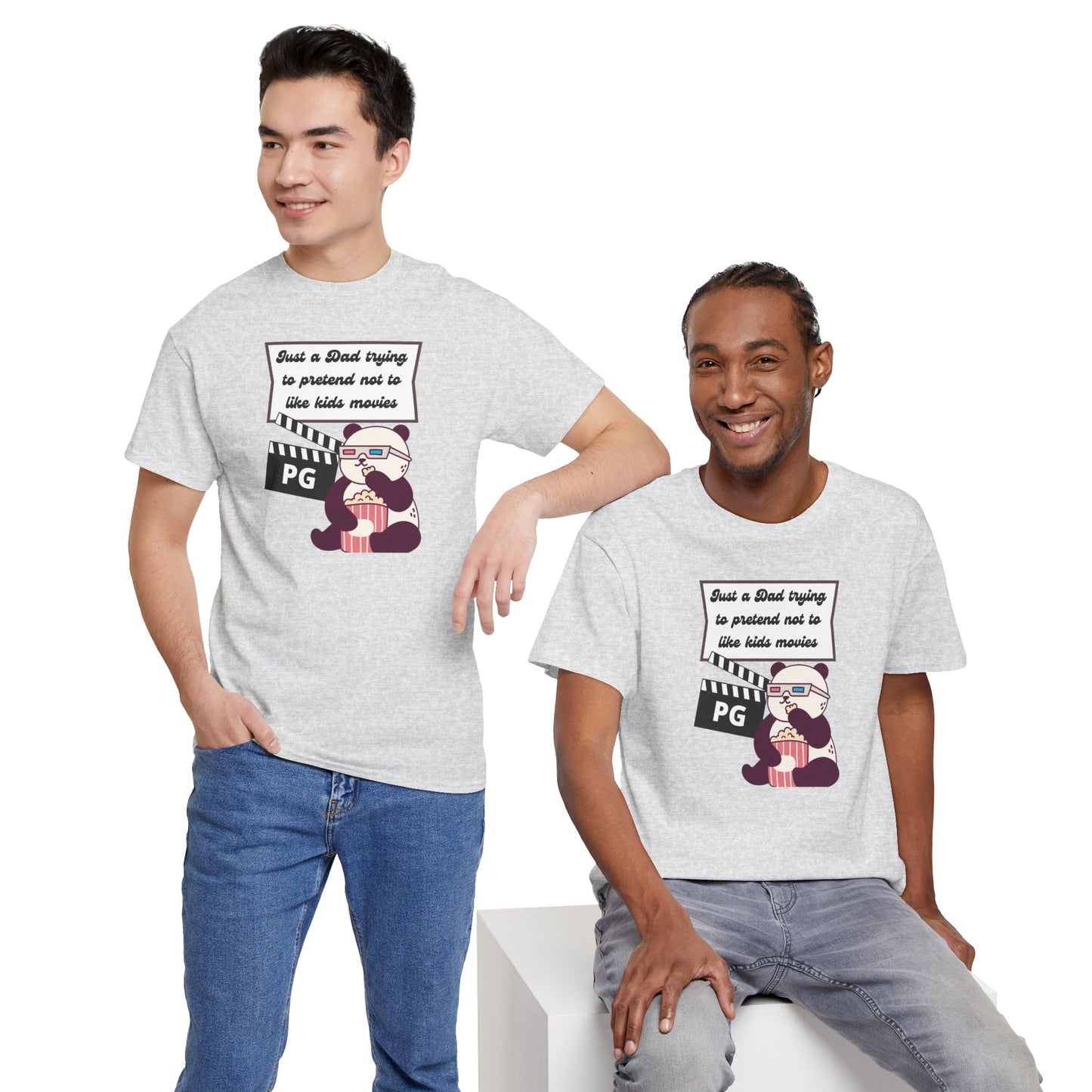 Funny Dad Tee - "Just a Dad Trying to Pretend Not to Like Kids Movies" Unisex Heavy Cotton Shirt
