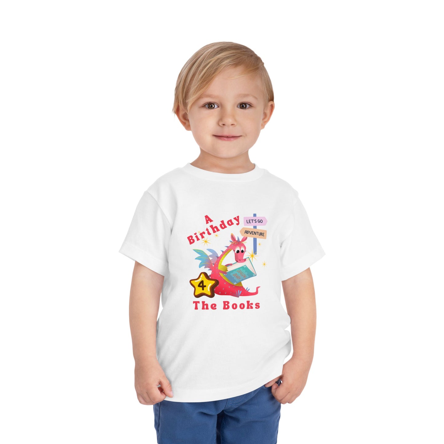 4th Birthday Tee – "A Birthday 4 The Books" Reading Adventure Shirt