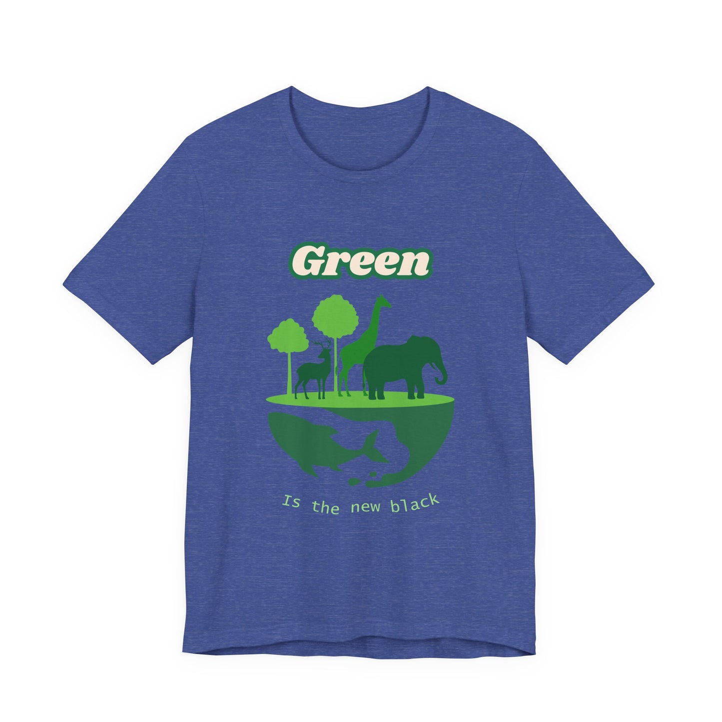Green Mens Wildlife Conservation T-Shirt — "Green is the New Black" Eco Tee