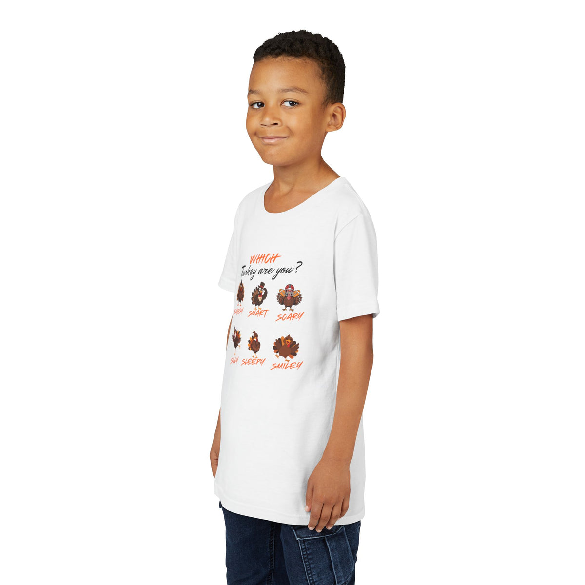 Which Turkey are you? Youth Thanksgiving Short Sleeve Shirt