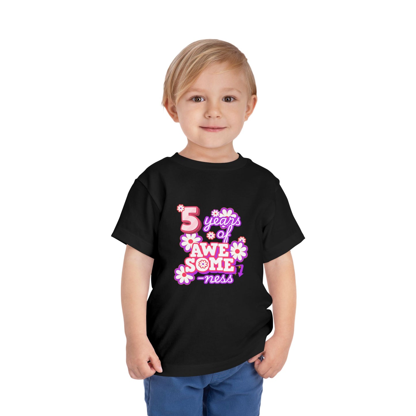 5th Birthday Tee — "5 Years of Awesomeness" Birthday Shirt (Girls)