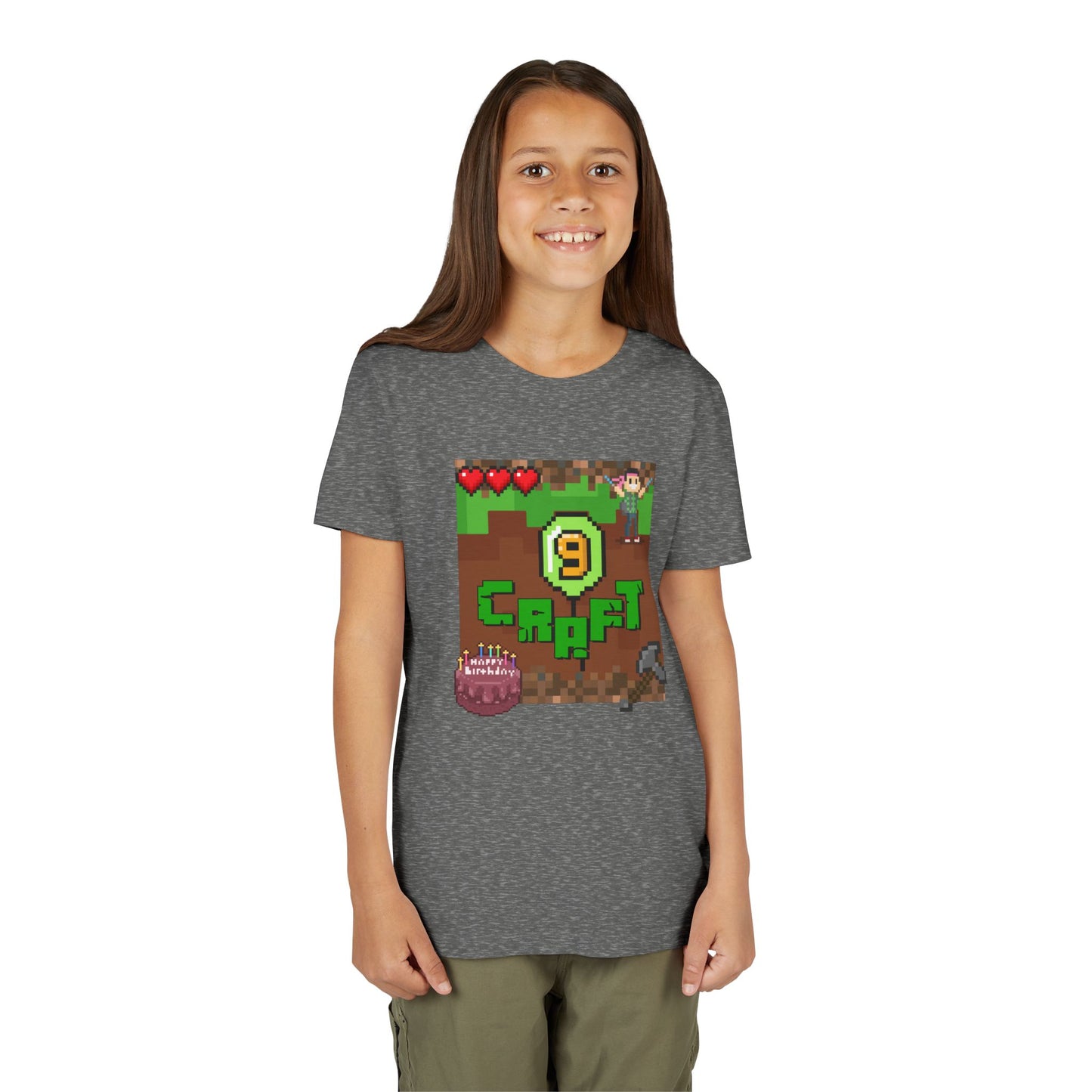 Minecraft-Style '9 Craft' Kids Tee — Birthday Gamer Shirt