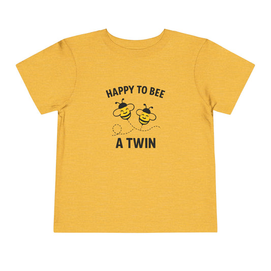 Happy To Bee A Twin Toddler Tee — Cute Bee Twins Shirt for Siblings