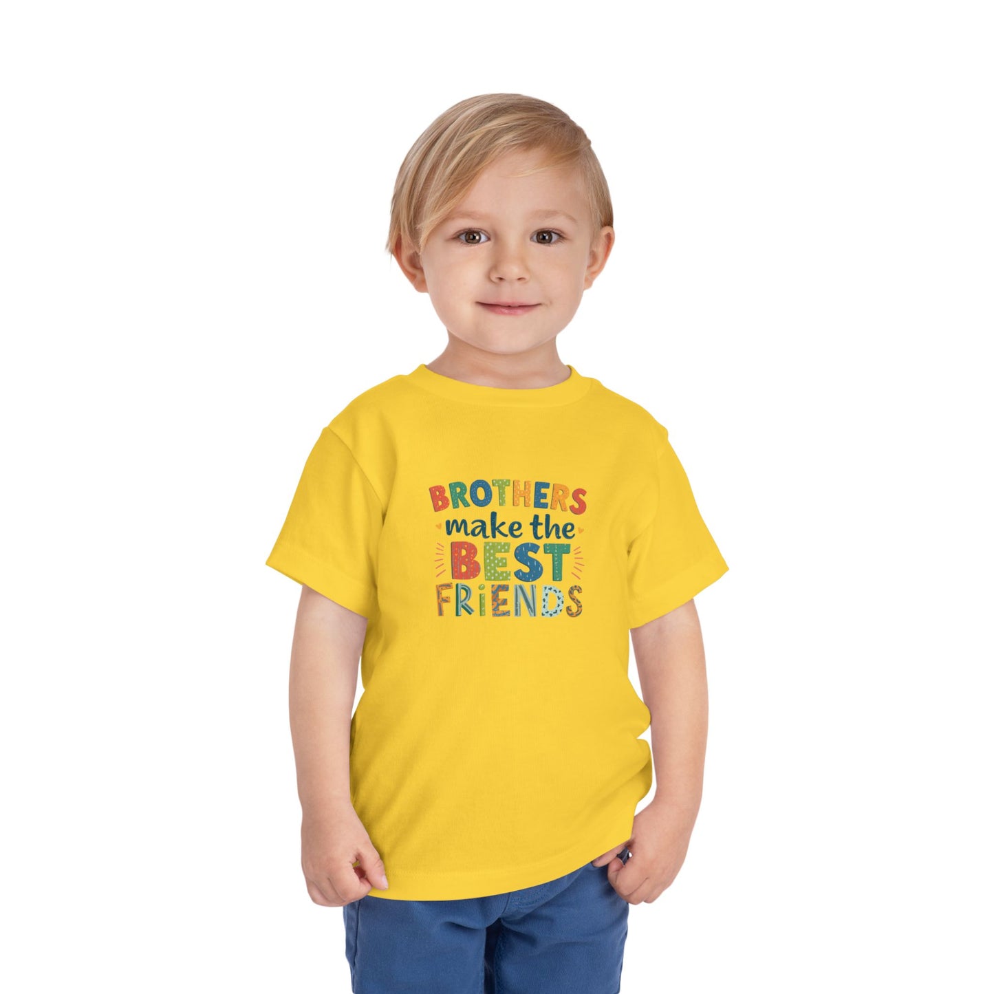 Toddler Tee — "Brothers Make the Best Friends" Colorful Sibling Shirt