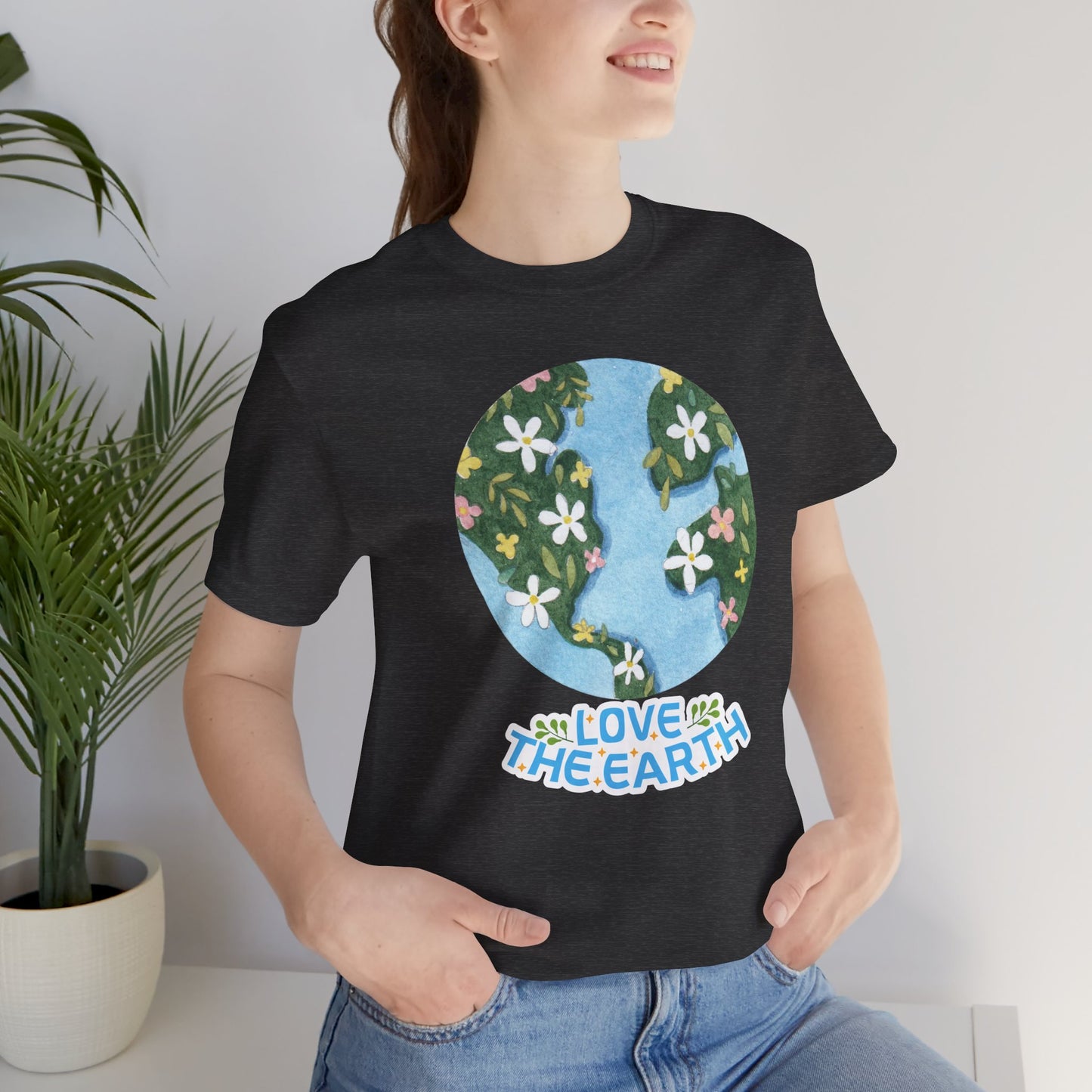 Love The Earth Floral Globe Tee — Eco-Friendly Earth Day T-Shirt