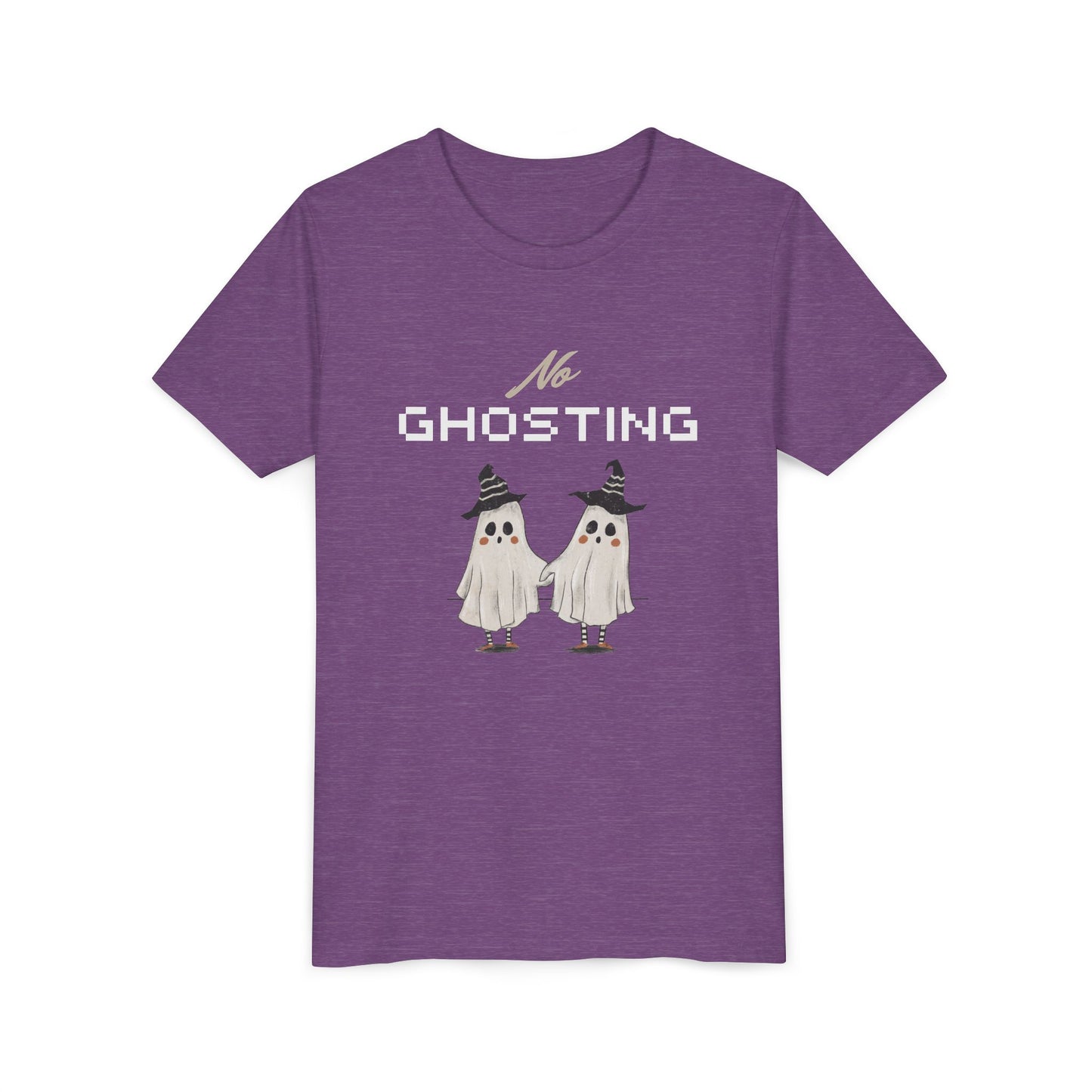 Youth Tee - "No Ghosting" Cute Ghost Kids Halloween T-Shirt