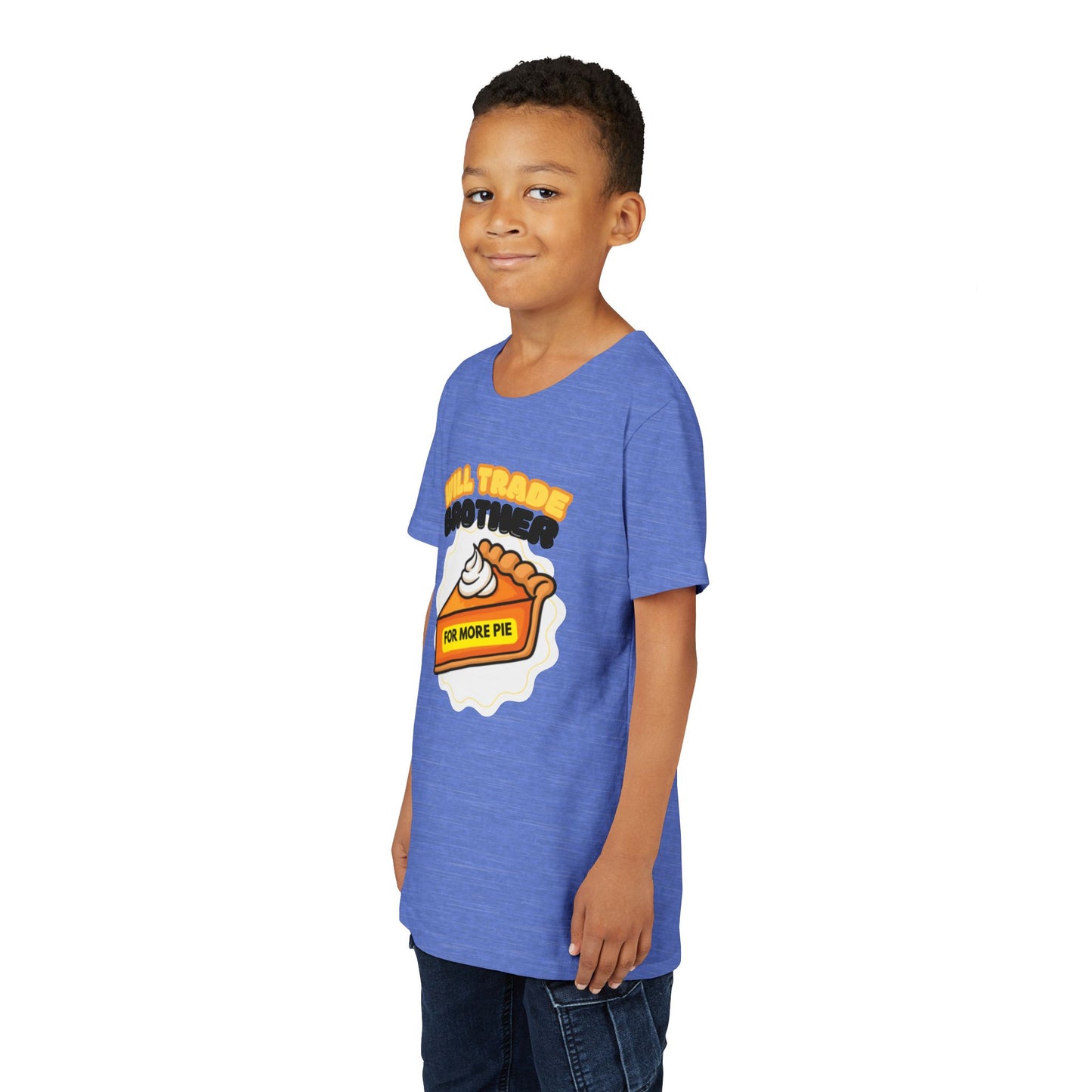 Youth Tee — "Will Trade Brother For More Pie" Thanksgiving Kids T-Shirt