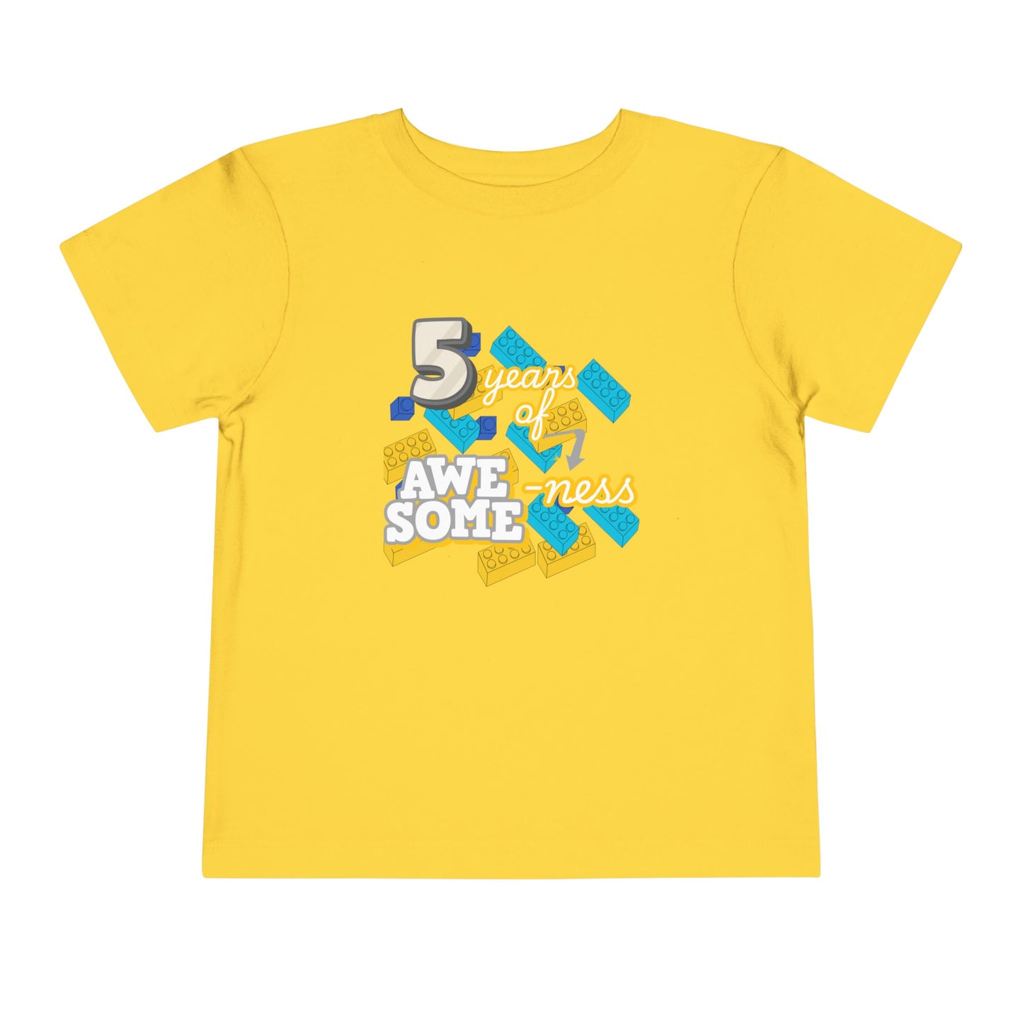 5 Years of Awesome-ness Lego Tee — Birthday Shirt for 5-Year-Olds