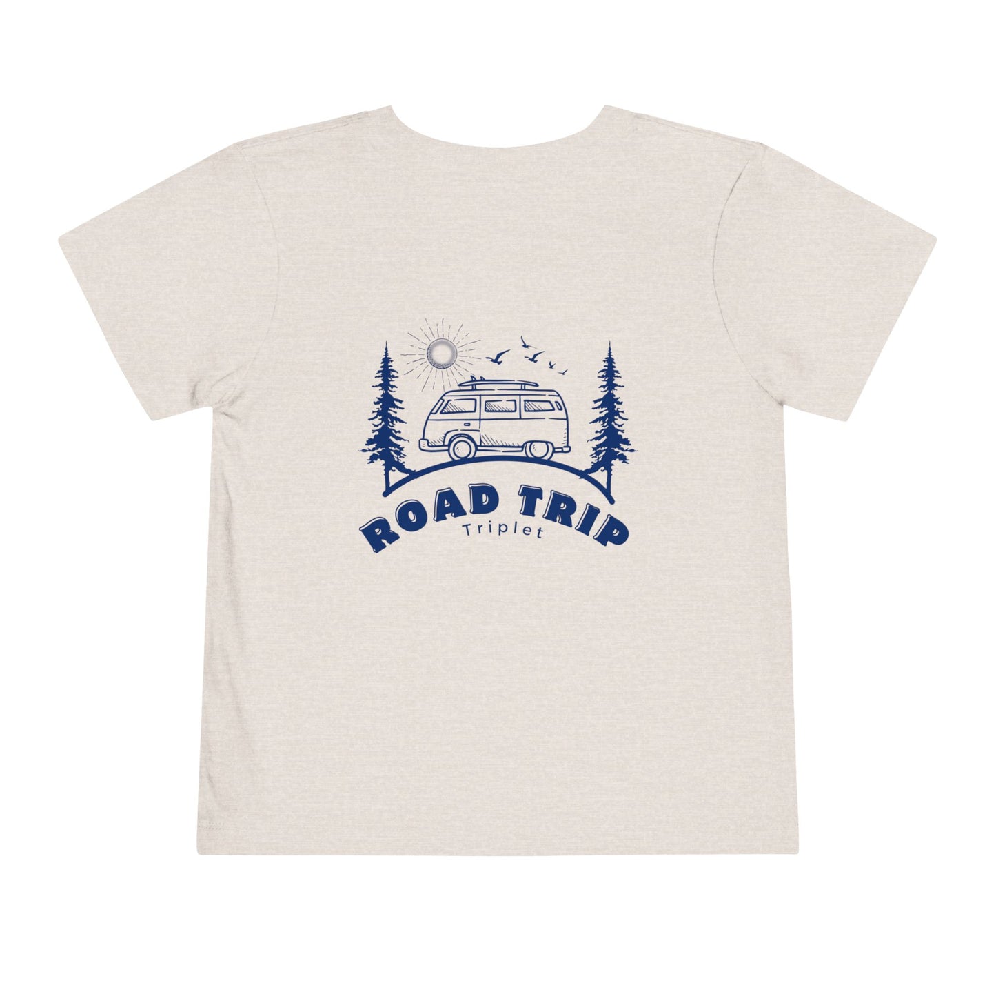 Toddler Triplet Shirt — 'Road Trip' Camper Van Graphic-Front and Back Designs
