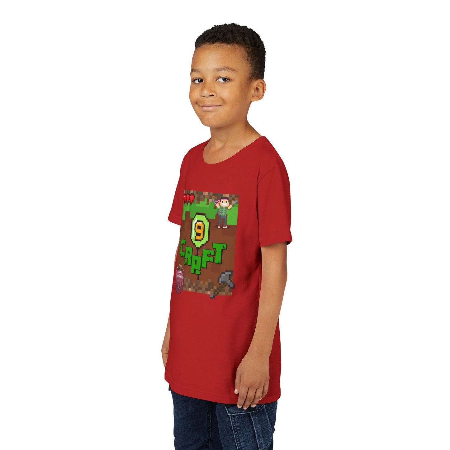 Minecraft-Style '9 Craft' Kids Tee — Birthday Gamer Shirt