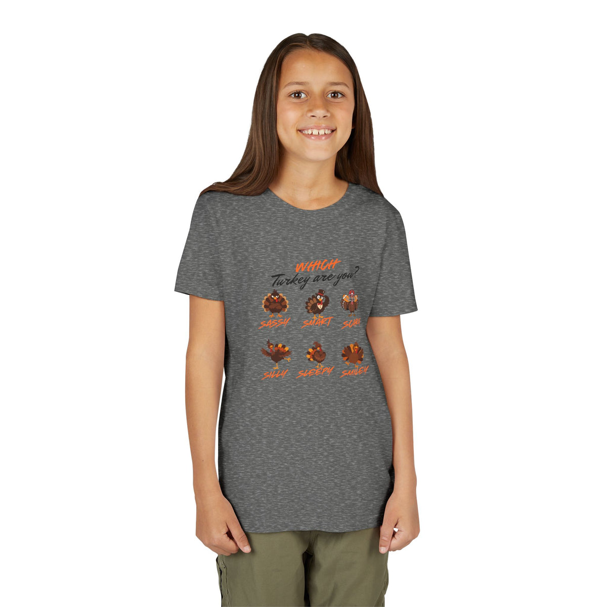 Which Turkey are you? Youth Thanksgiving Short Sleeve Shirt