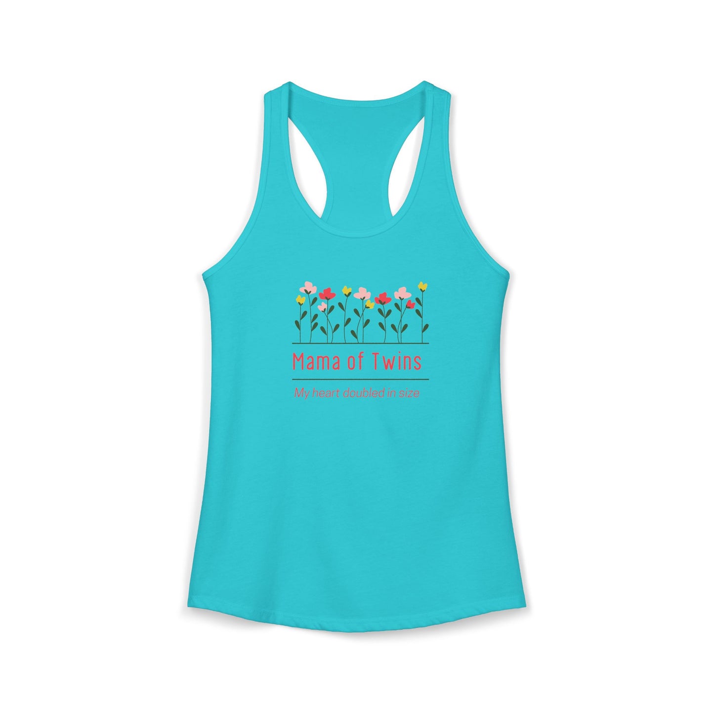 Mama of Twins- Floral Women's Ideal Racerback Tank