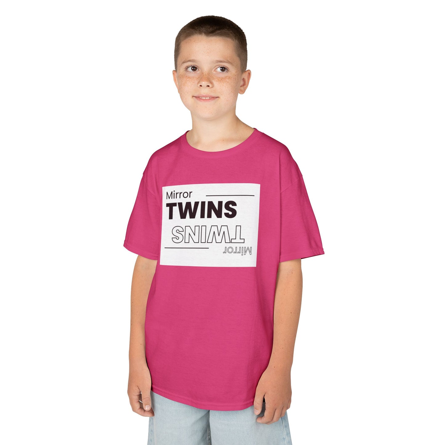 Mirror Twins Kids T-Shirt - Fun Mirror Design for Siblings